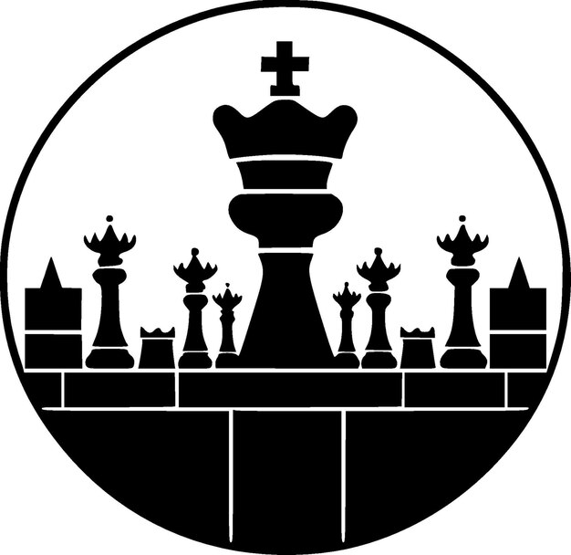 Vector chess minimalist and flat logo vector illustration