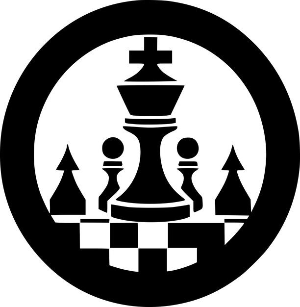 Vettore illustrazione vettoriale di chess minimalist e flat logo