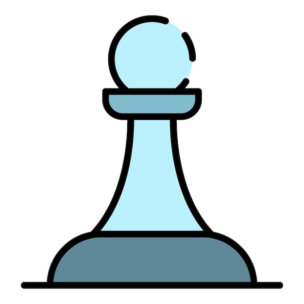 Black pawn chess piece clipart flat design icon isolated on