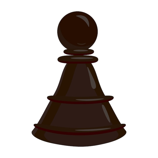 Vector chess pawn icon in cartoon style on a white background