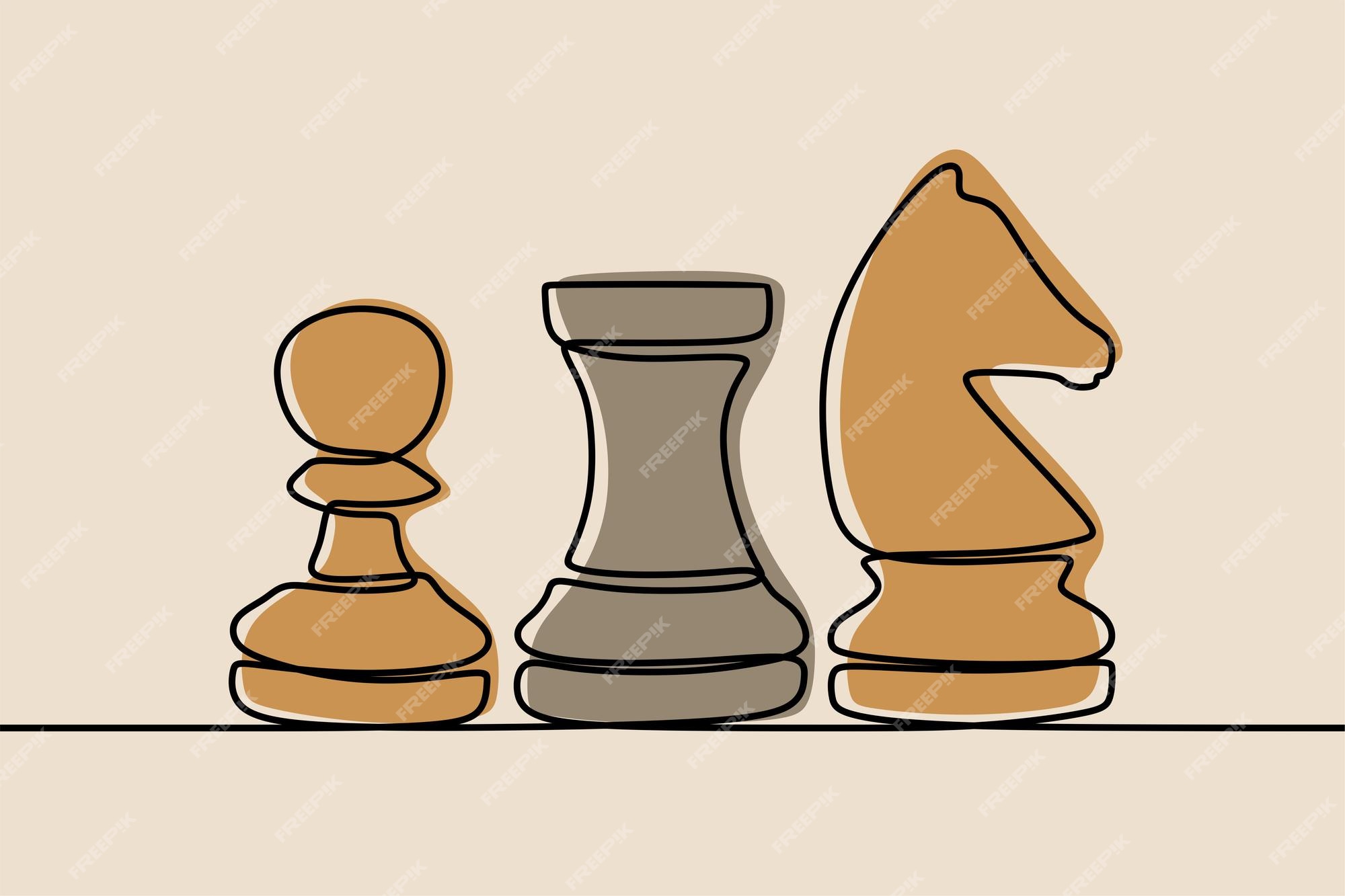 Premium Vector  Two pawns are chess pieces sketch lies and stands vector  handdrawn illustration