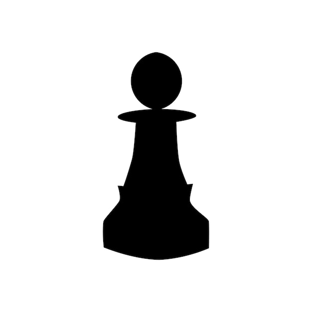 Chess pawn symbol isolated on white background in flat style