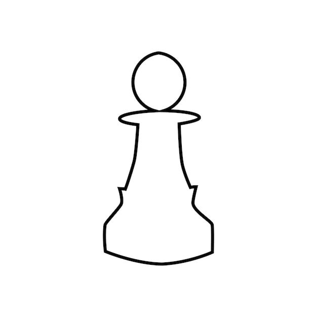 Outlined chess pawn symbol