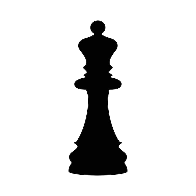 Chess Piece black silhouette board game king queen pawn horse and rook on a white background