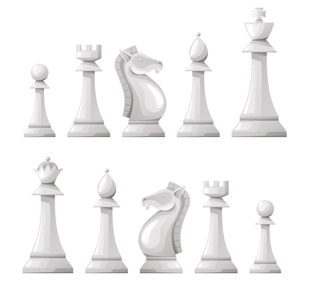 Chess piece board figure game checkmate isolated set concept graphic design element