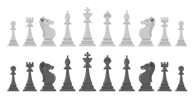 Chess piece icon game figure isolated set concept graphic design illustration