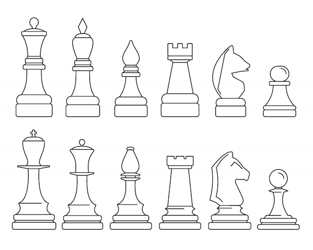 Set di icone pezzo degli scacchi