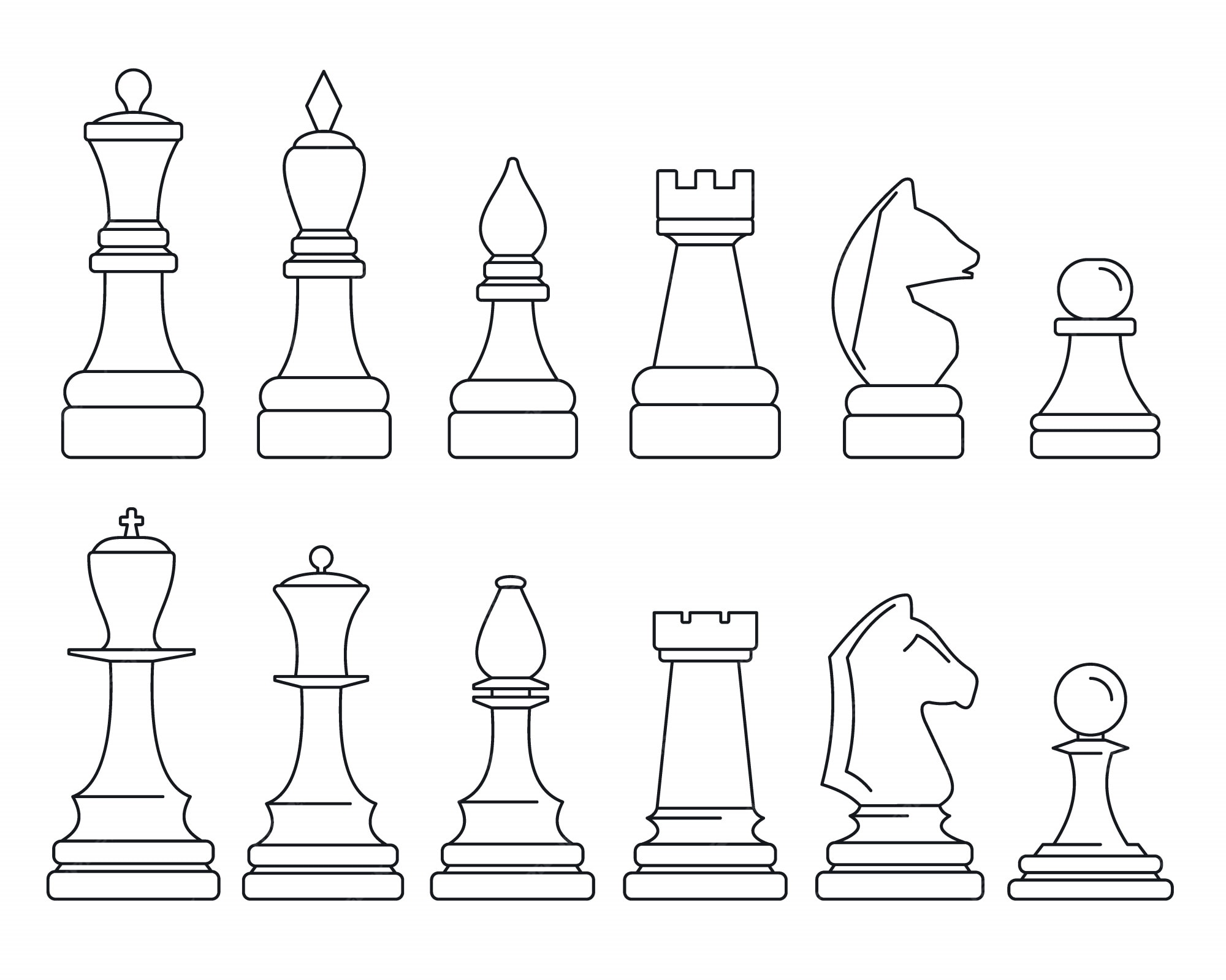 Chess game pieces icons set Royalty Free Vector Image