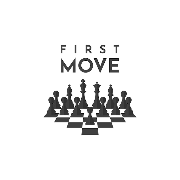 Chess piece to start game concept of first move business strategy and marketing plan