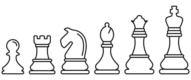 Chess pieces icon Chess icons King queen rook knight bishop pawn Vector illustration