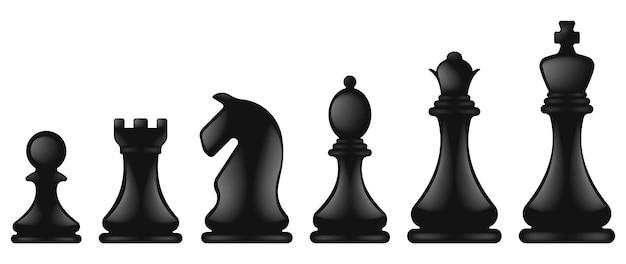 Chess Piece Set Vector Clipart / King, Queen, Bishop, Rooke, Knight,  Castle, Pawn Drawing Illustrations / Game / PNG, JPG, SVG, Eps 