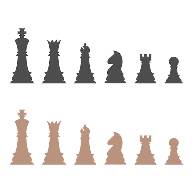 Набор иконок шахматных фигур Векторная иллюстрация
