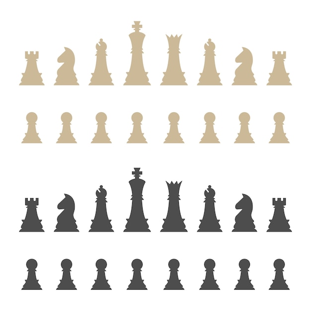 Chess pieces icons vector illustration