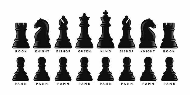 Vector chess pieces logo