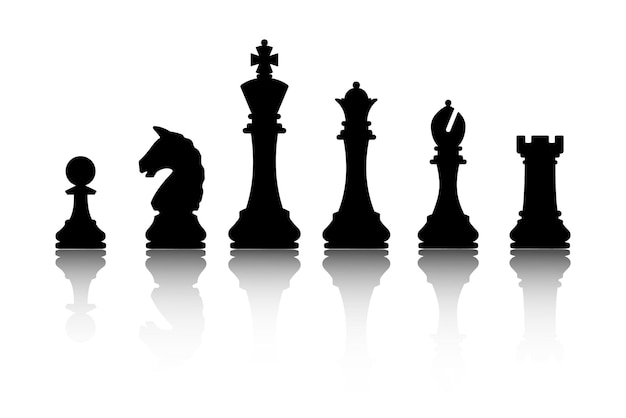 Vector chess pieces silhouettes