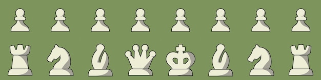 Chess pieces vector 4