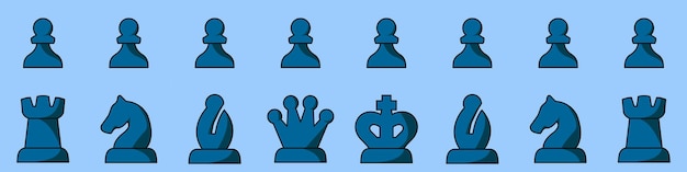 Chess pieces vector black 5