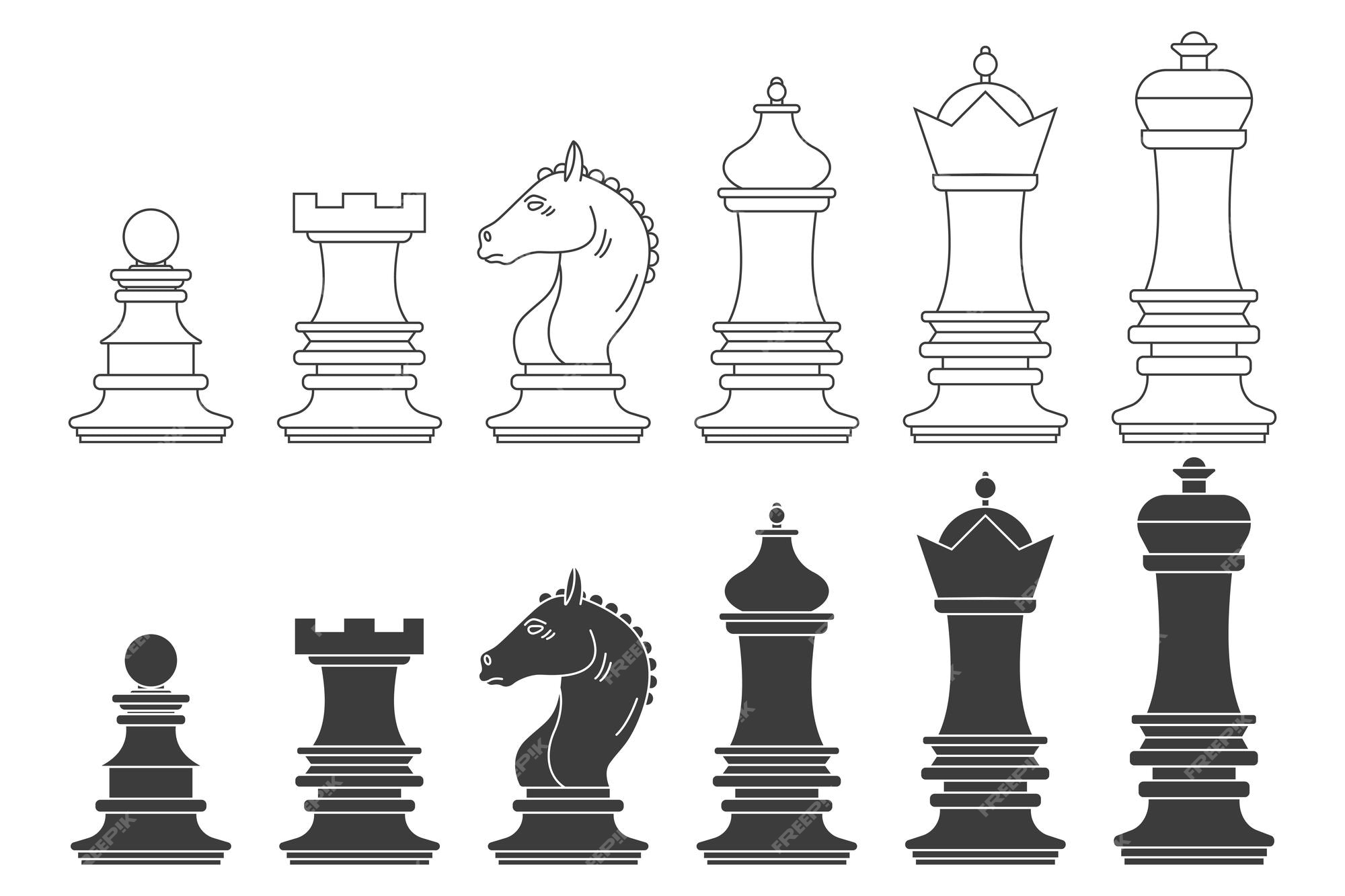 Chess pieces set Royalty Free Vector Image - VectorStock