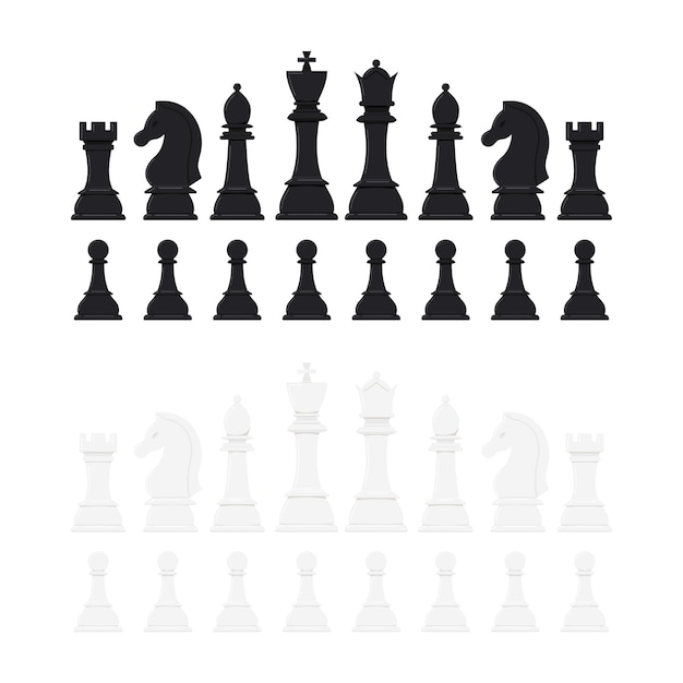 Chess game pieces icons set Royalty Free Vector Image