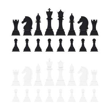 Classic Chess Pieces Cut Out Set Vector Download