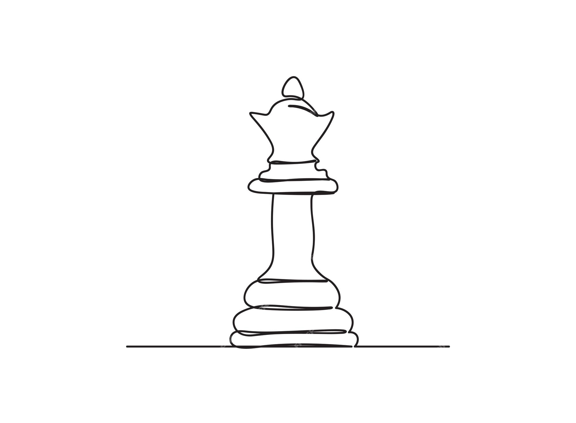 Continuous One Line Drawing Of Chess Queen Simple Dame Line Art Vector  Illustration Stock Illustration - Download Image Now - iStock