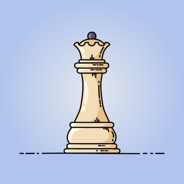 Icona piana di vettore della regina di scacchi