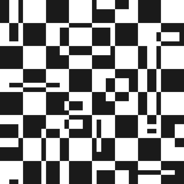 Chess seamless pattern in retro style with optical distortions