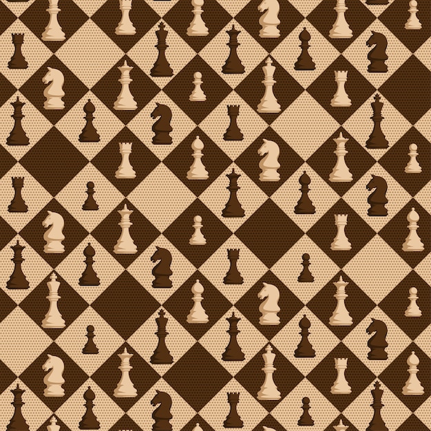 벡터 마름모 배경에 수치와 체스 원활한 패턴