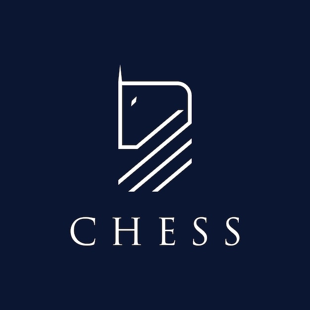 Chess strategy game Logo template with horse king pawn and rook Logos for tournaments chess teams and games