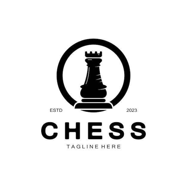 Chess strategy game logo with horse king pawn minister and rook Logo for chess tournament chess