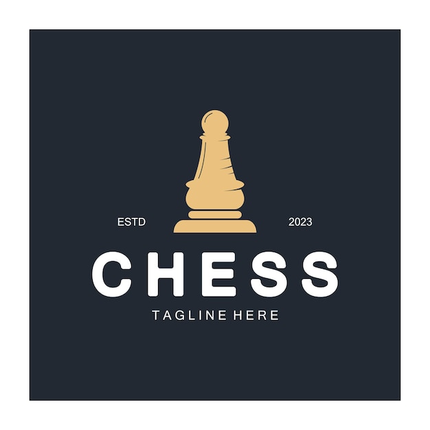 Chess strategy game logo with horse king pawn minister and rook Logo for chess tournament chess