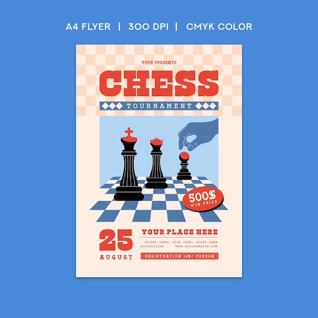 Vector chess tournament flyer