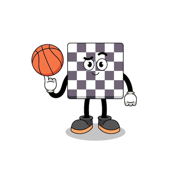 Chessboard illustration as a basketball player character design