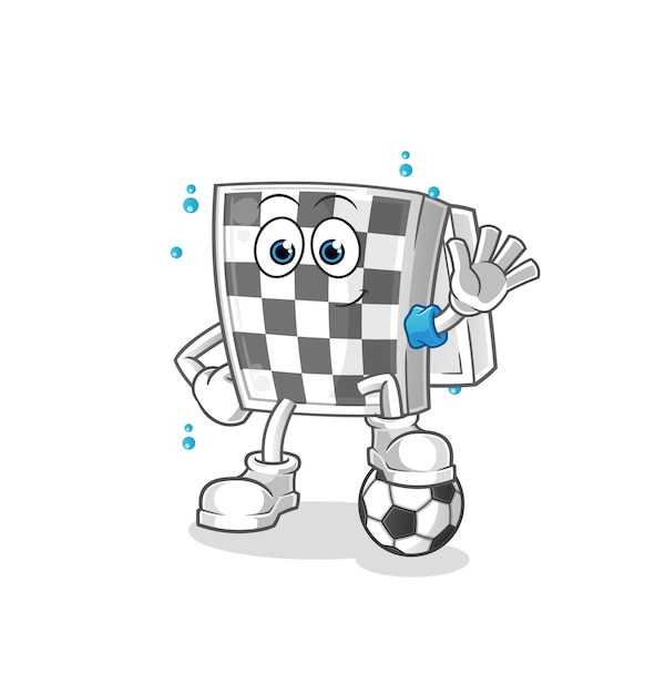 Chessboard playing soccer illustration. character vector
