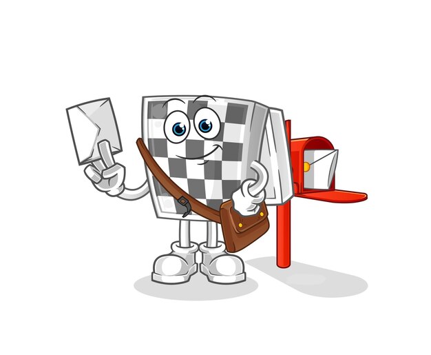 Chessboard postman vector cartoon character