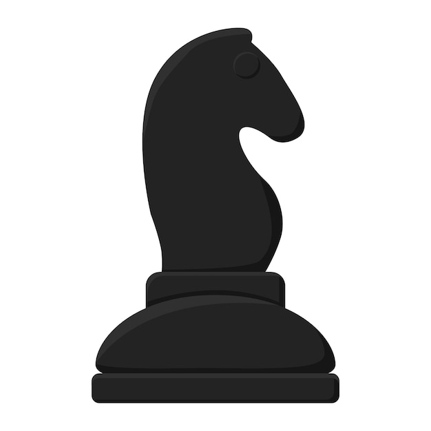 Vettore chessmen la figura nera di un cavallo vettore di scacchi