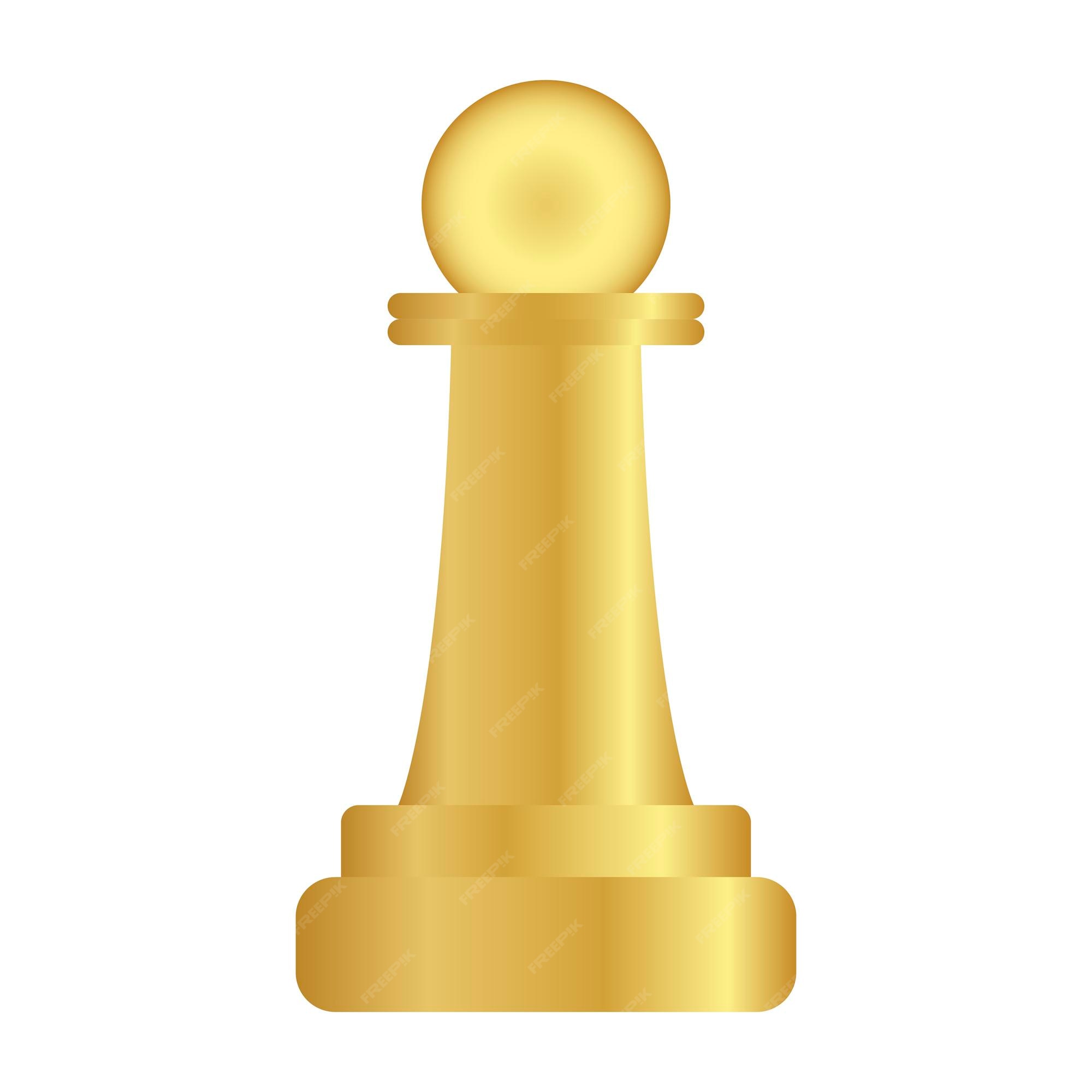 Isolated Realistic Golden Pawn Chess Piece. 23799164 PNG