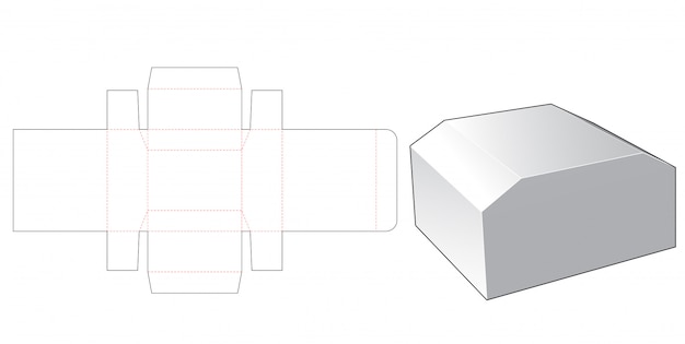 Vector chest box die cut template