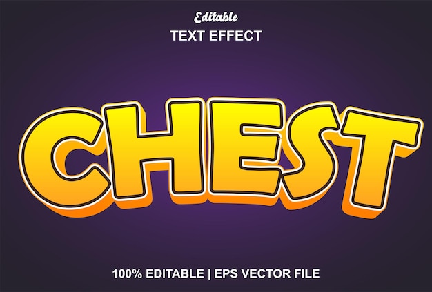 Chest text effect with yellow color editable