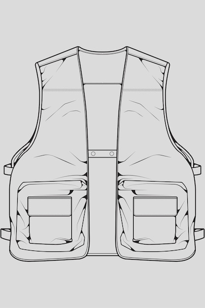 Chest vest bag outline drawing vector chest vest bag in a sketch style trainers template