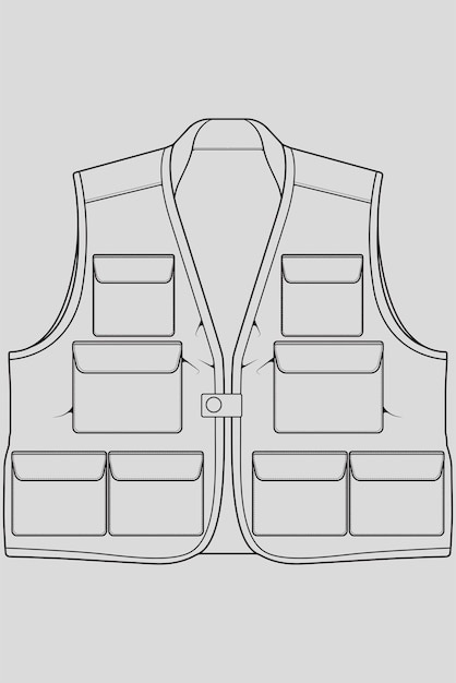 Chest vest bag outline drawing vector chest vest bag in a sketch style trainers template