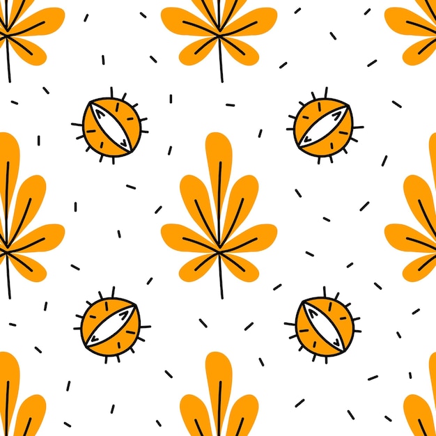 Vector chestnut seamless pattern