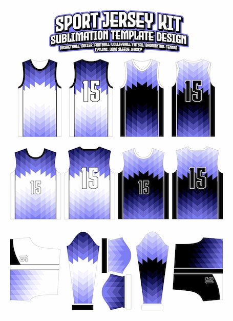 Vector chevron dark purple jersey design sportswear pattern template