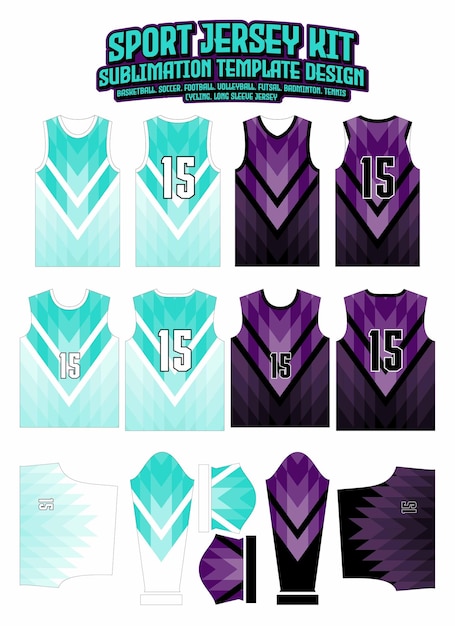 Шаблон дизайна спортивной одежды Chevron Green Jersey Design