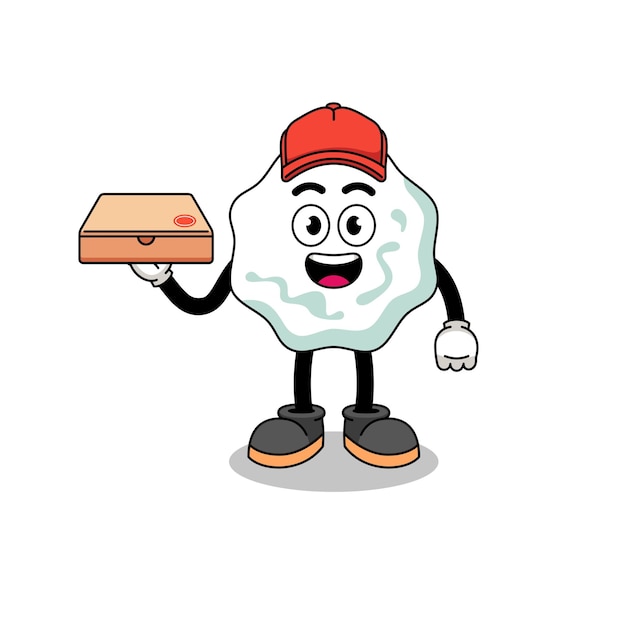 Chewing gum illustration as a pizza deliveryman