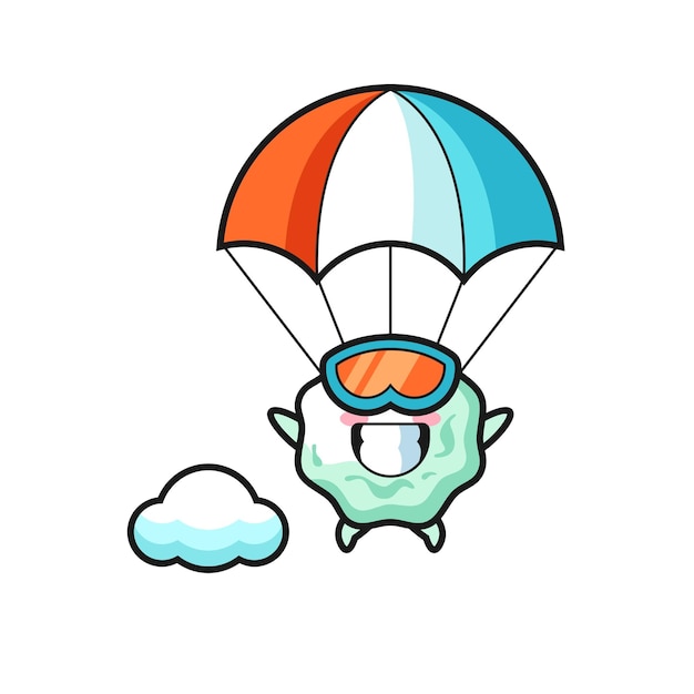 Vector chewing gum mascot cartoon is skydiving with happy gesture