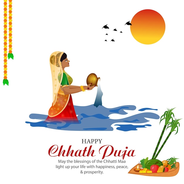 Vector chhat puja