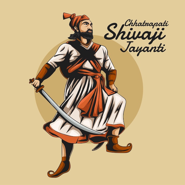 Чатрапати Шиваджи Махарадж Джаянти, великий воин маратхи из Махараштры, Индия.