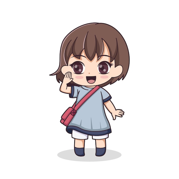 Chibi Anime Character Design Illustratie