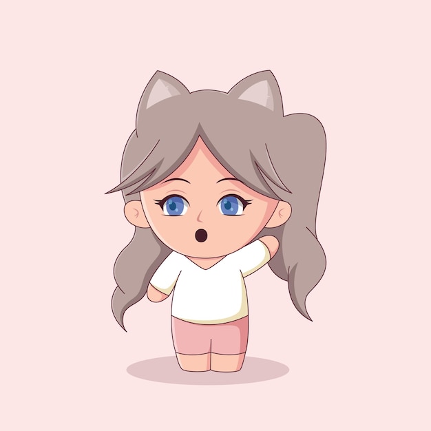 Chibi Anime Character Design Illustratie